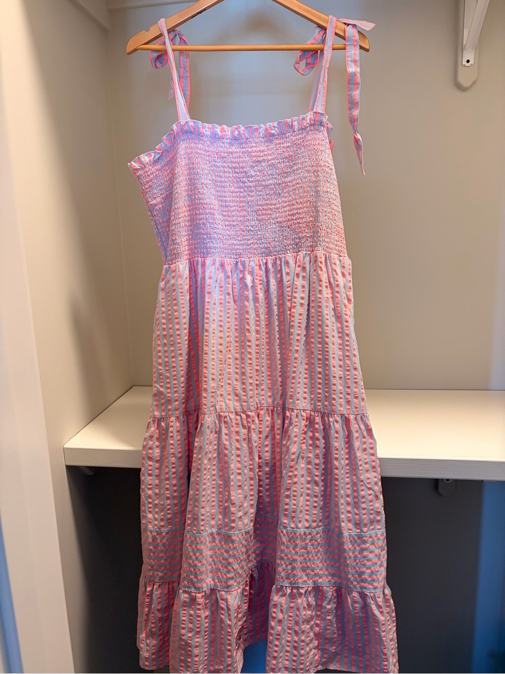 Draper James Pink Striped Maxi Dress